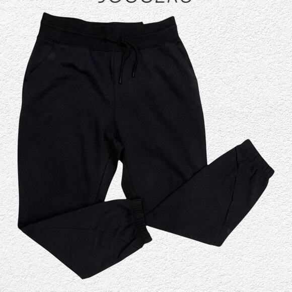 All in Motion Black Drawstring Waist Cotton Blend Joggers Size Medium - Picture 1 of 10